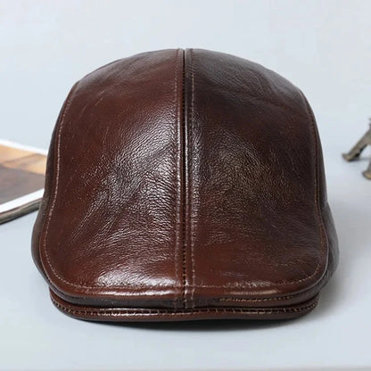 Autumn and Winter First Layer Cowhide Men's Hat