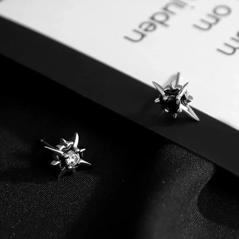 Zircon Star Stud Earrings for Men Women