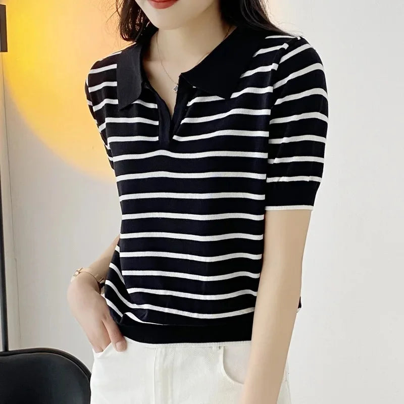 Striped Summer Polo Tee