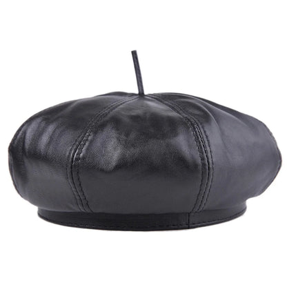 Leather Unisex Beret Hat