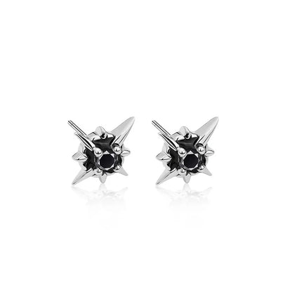 Zircon Star Stud Earrings for Men Women