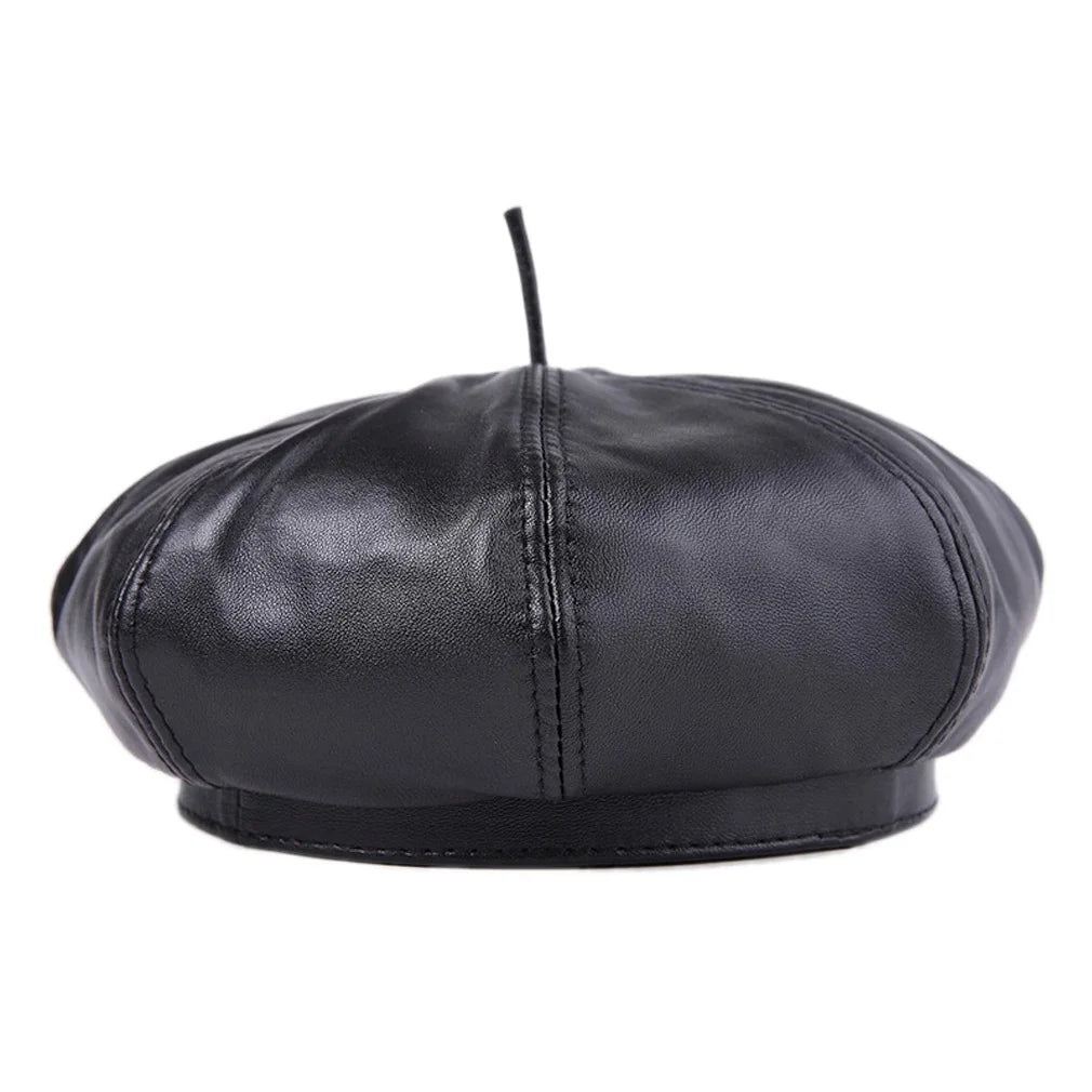 Leather Unisex Beret Hat