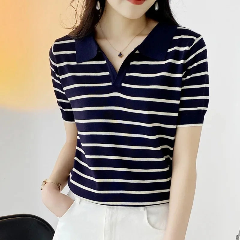 Striped Summer Polo Tee