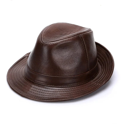 Men’s Genuine Cowhide Leather Cowboy Hat