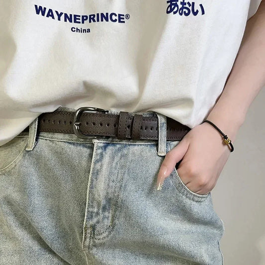 Unisex Vintage PU Leather Pin Buckle Belt