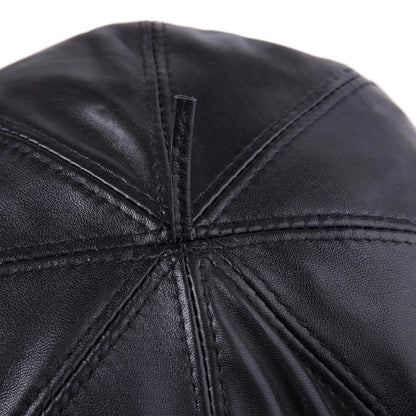 Leather Unisex Beret Hat