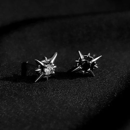 Zircon Star Stud Earrings for Men Women