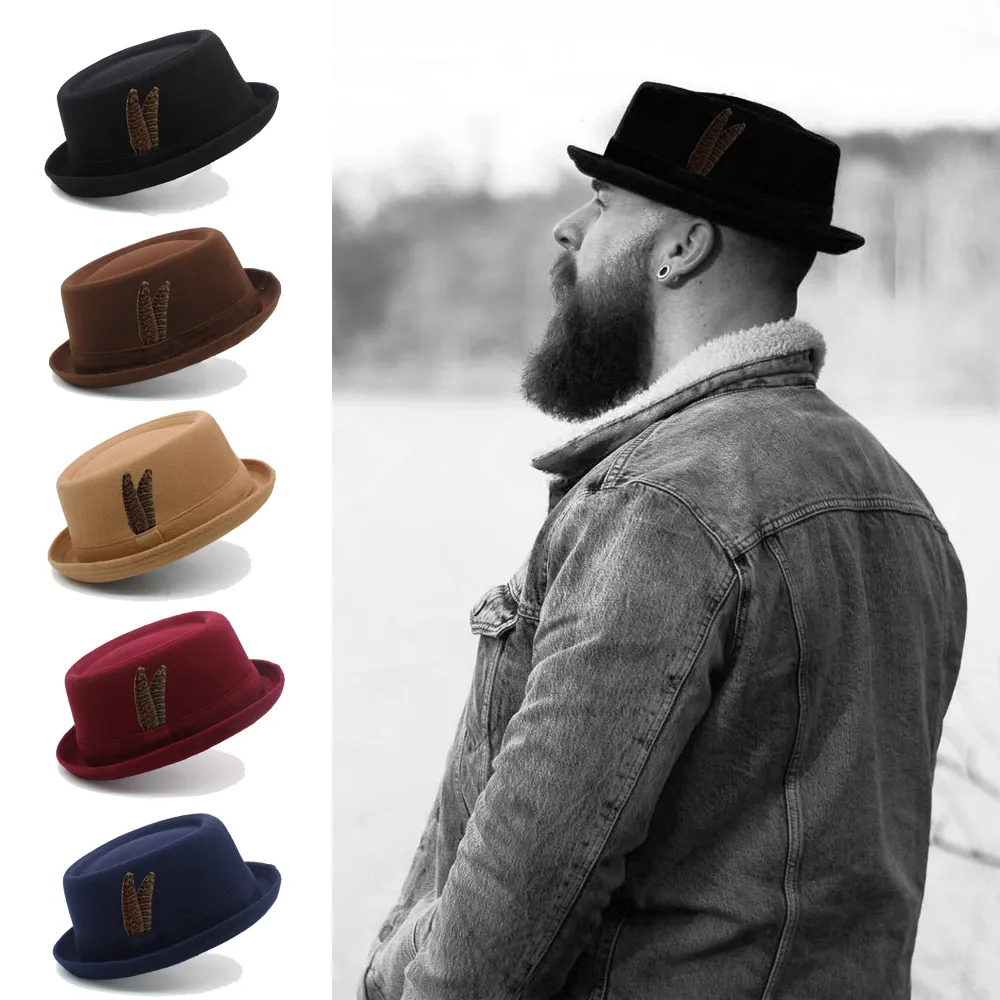 ZAKK Mens Hats Trilby Hat Pork Pie Hats for Men Classic Textured